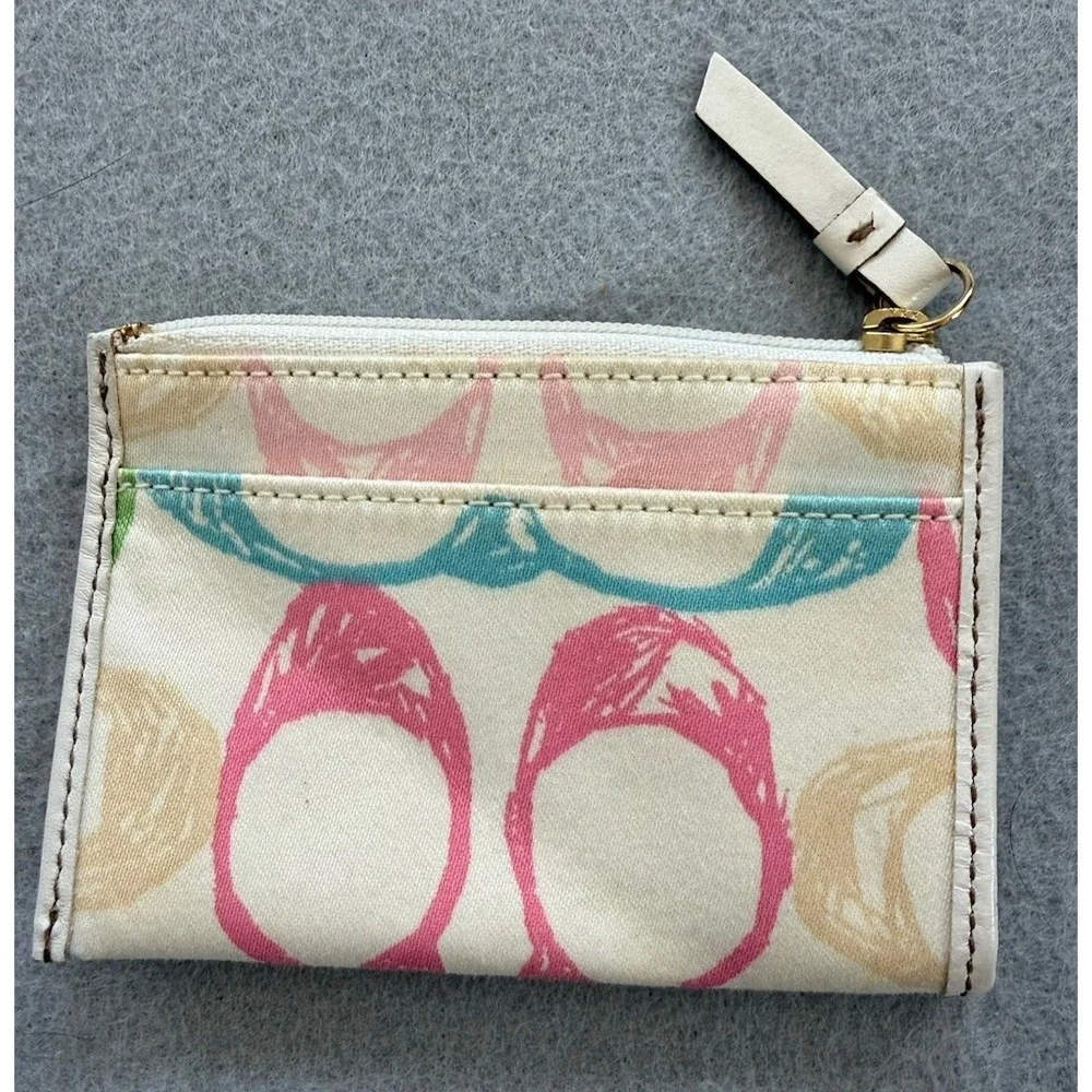 VTG Coach Hampton Scribble White Pastel Fabric Hobo Purse Shoulder Bag Y2K